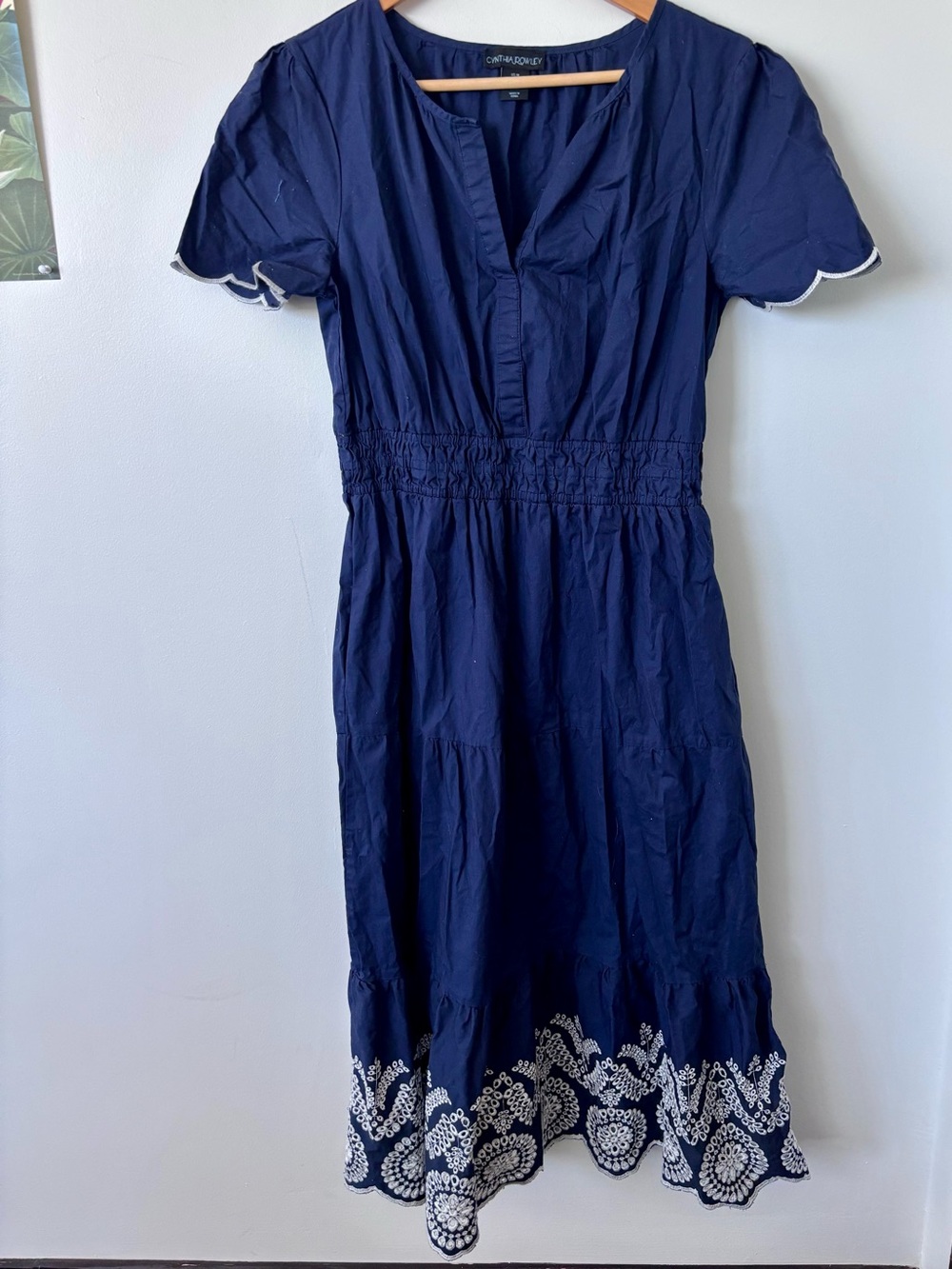 Cynthia Rowley navy poplin maxi dress